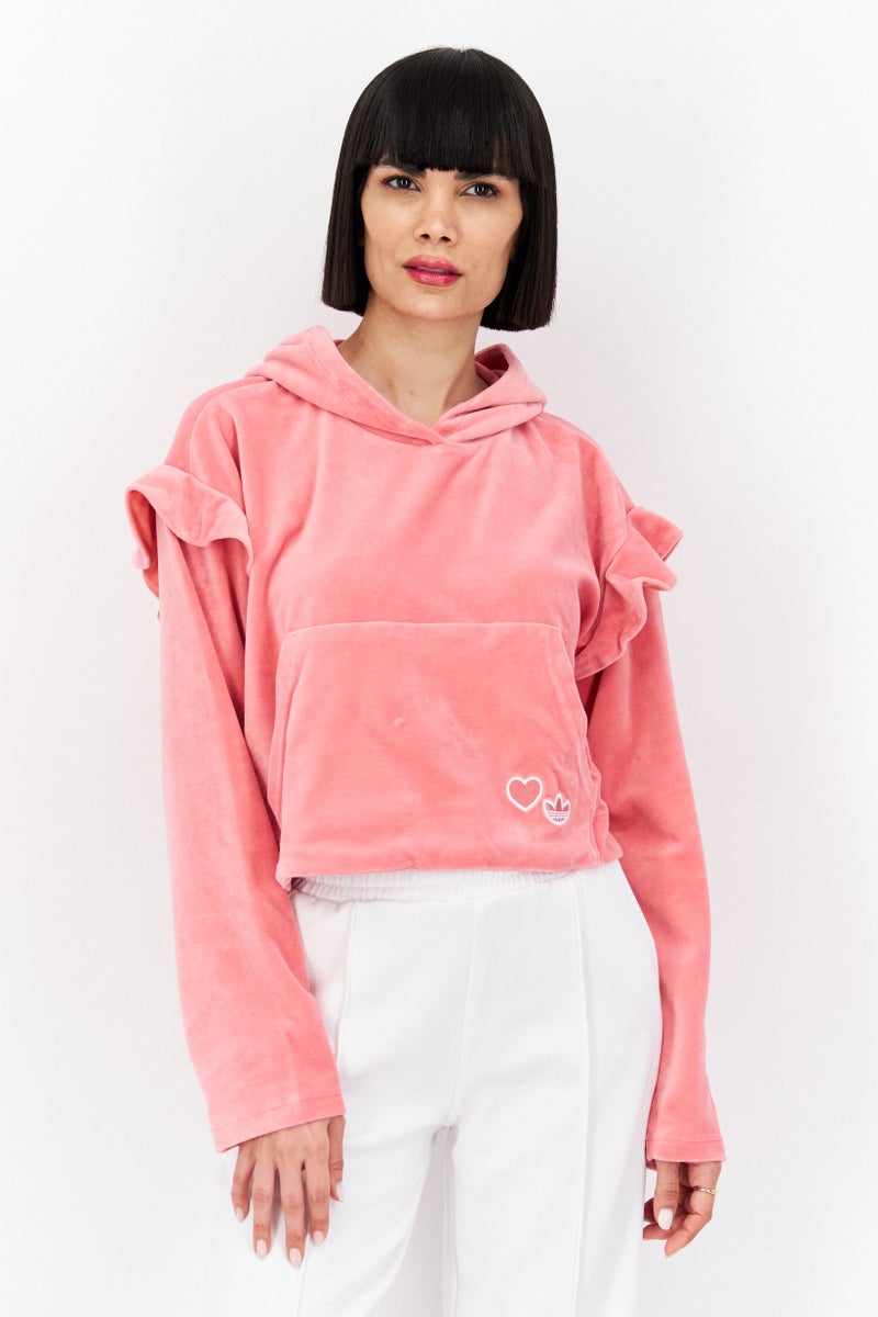 adidas Originals Women Sportswear Fit Long Sleeves Outdoor Sweatshirt, Pink  - Image 1