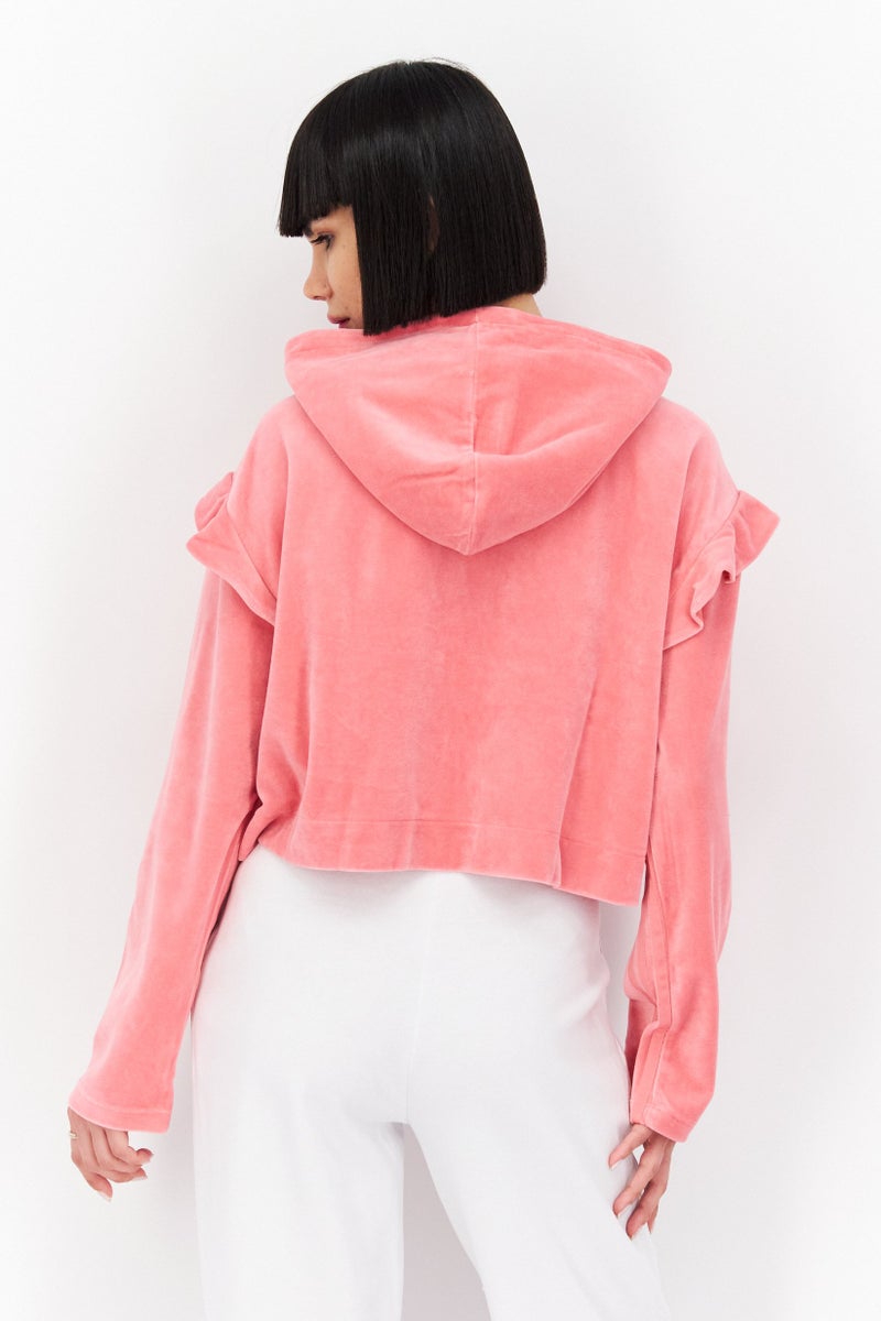 adidas Originals Women Sportswear Fit Long Sleeves Outdoor Sweatshirt, Pink  - Image 3