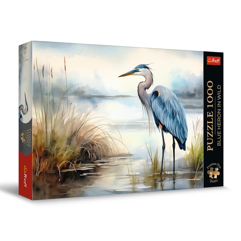 Trefl Premium Plus Quality Blue Heron in The Wild 1000 Pieces Timeless Motifs Series Perfect Piece Fit for Adults and Kids 14 - Image 3