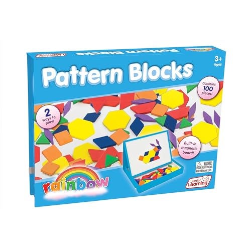 Junior Learning Rainbow Pattern Blocks Magnetic Assorted Colors 100 Pieces - Image 5