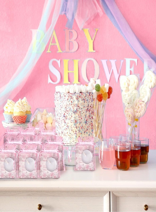 MTLEE 60 Sets Baby Shower Party Favors for Guests Baby Shower Gifts Tea Lights Candles with Thank Tags and Return Gift Bags for Birthday Gender Reveal Party Supplies(White,Snowflake) - Image 2