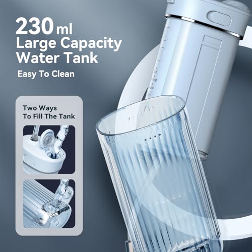 JTF Portable Mini Water Dental Flosser for Teeth Cleaning Travel Oral Irrigator with Telescopic Water Tank,4 Modes IPX7 Waterproof Design - Perfect for Braces, Bridges, and Home & Travel Dental Care - Image 5