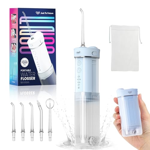 JTF Portable Mini Water Dental Flosser for Teeth Cleaning Travel Oral Irrigator with Telescopic Water Tank,4 Modes IPX7 Waterproof Design - Perfect for Braces, Bridges, and Home & Travel Dental Care - Image 1