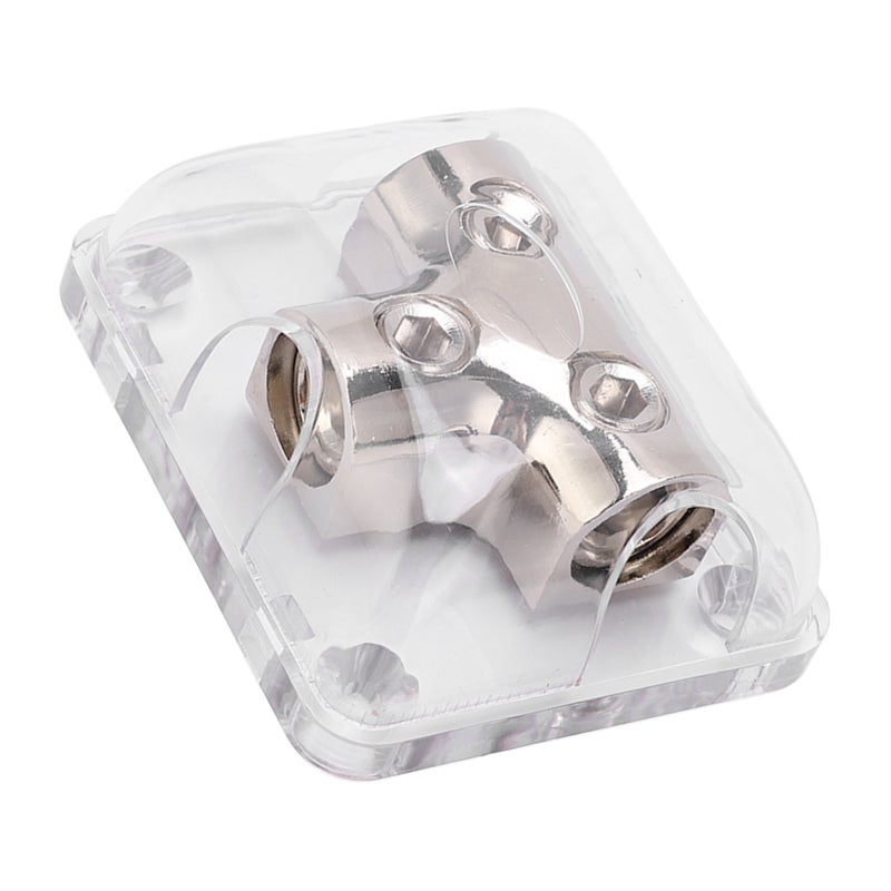 2 Way Power Distribution Block 0GA 1 In 2 Out Zinc Alloy Chrome Plated - High Conductivity Universal for Car Boat - Image 3