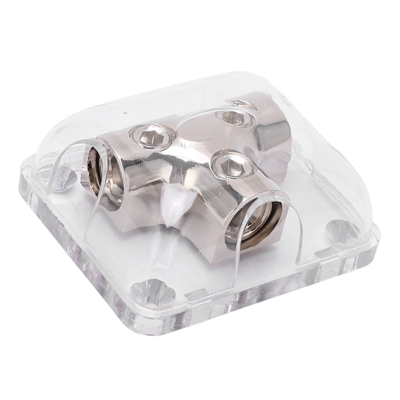 2 Way Power Distribution Block 0GA 1 In 2 Out Zinc Alloy Chrome Plated - High Conductivity Universal for Car Boat - Image 2