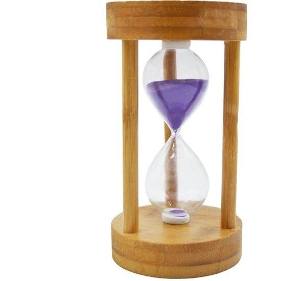 VIBRAL Wood 15 Hourglass Timer Tabletop Hourglass Sand Glass Timer Novelty Timer Sand Timers for Living Room Bedroom Book Shelf Desktop Decor Pack of 1 - Image 1