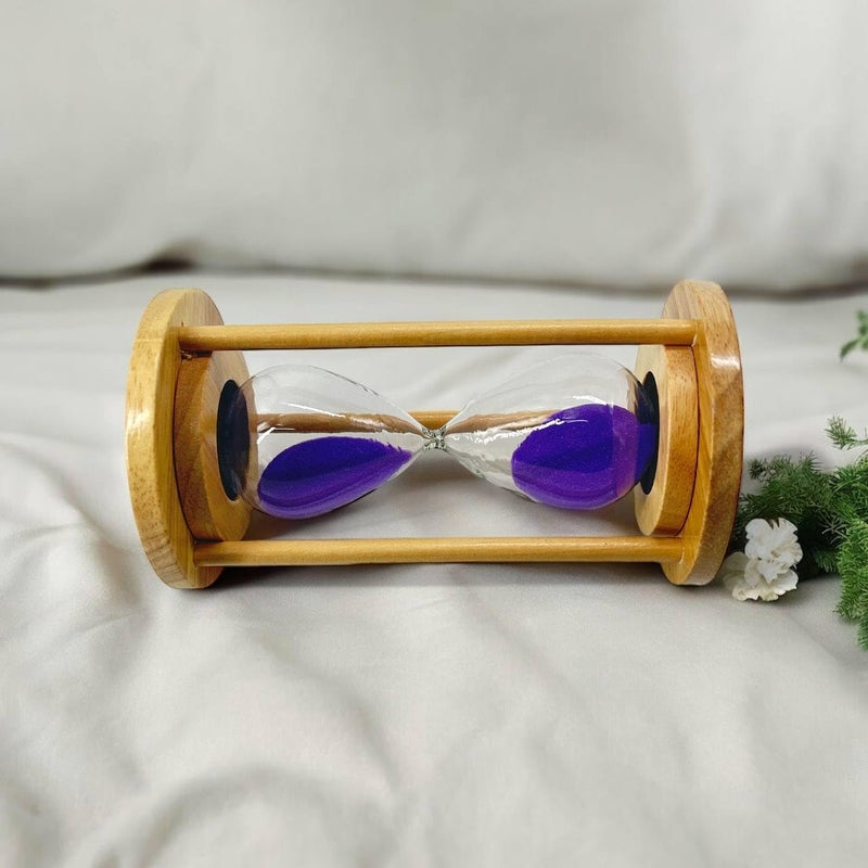 VIBRAL Wood 15 Hourglass Timer Tabletop Hourglass Sand Glass Timer Novelty Timer Sand Timers for Living Room Bedroom Book Shelf Desktop Decor Pack of 1 - Image 5