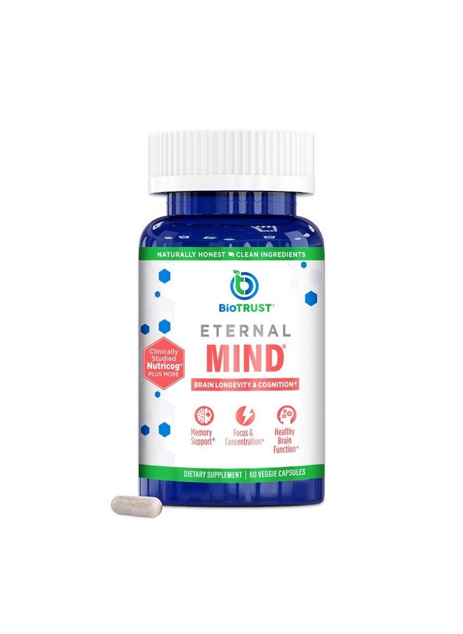 BioTrust BioTrust Eternal Mind Brain Supplements for Memory & Focus - Sharpen Memory, Cognition & Focus with Age - Clinically Studied Memory Supplement for Brain Longevity & Cognition - 30 Servings  - Image 1