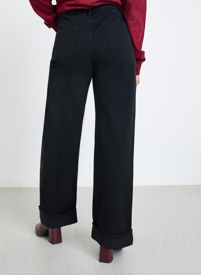 Styli Women Black High Rise Straight Leg Jeans - Image 4