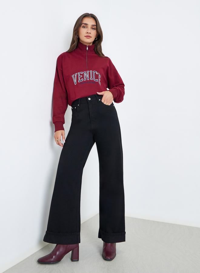 Styli Women Black High Rise Straight Leg Jeans - Image 1
