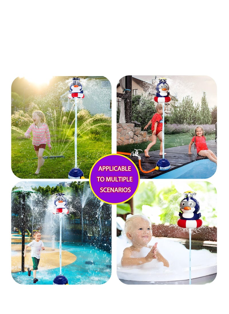 SYOSI - Water Rocket Sprinkler for Kids, Outdoor Games Yard Sprinkler Toy, Water Toys Kids Sprinkler, Sprinkler Rocket Launcher, Summer Fun Sprinkler Rocket for Toddler Ages 3+ Gift Ideas (Penguin) - Image 1