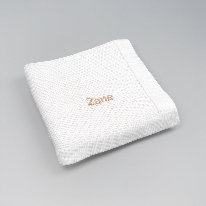 Lovingly Signed Personalized Bamboo Cellular Blanket - White - Image 1