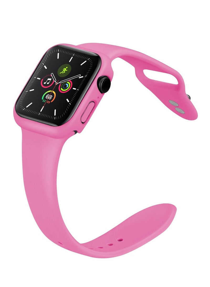 GULFLINK Silicone Watchbands 200mm Length with Protective Case Cover for Apple iWatch 7 41mm - Image 3