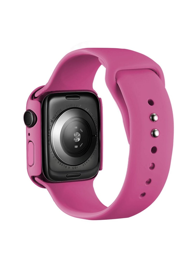GULFLINK Silicone Watchbands 200mm Length with Protective Case Cover for Apple iWatch 7 41mm - Image 2