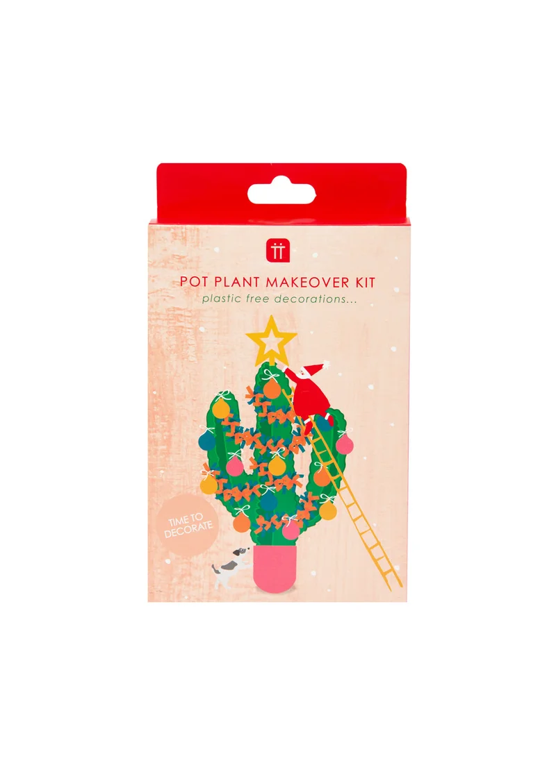 توكينج تيبلز Talking Tables Pot Plant Christmas Decorations Set for Real or Artificial Succulents | Xmas Gifts for Houseplant Lovers, Novelty Stocking Stuffers, Eco-Friendly Tinsel, Star Tree Topper and Baubles