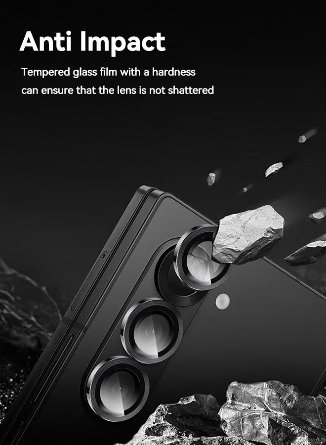 بشكل مختصر واقي عدسة الكاميرا الشفاف من زجاج مقوى بمتانة 9H لسامسونج جالاكسي فولد 7 5G 2025، مضاد للكسر ومقاوم للخدوش. - Image 2