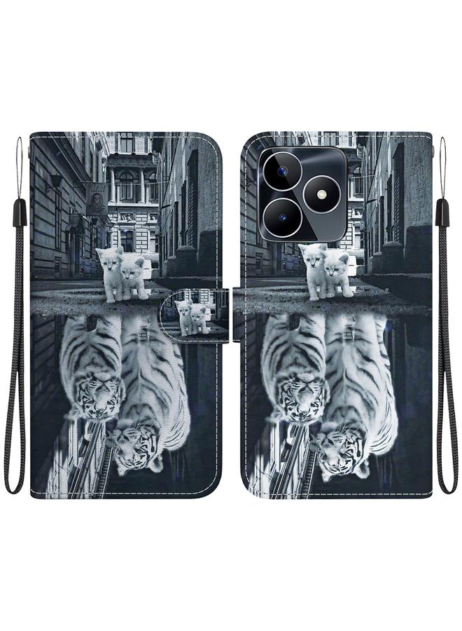 اس-توب جراب هاتف جلدي برسومات ملونة وملمس كريستالي لهاتف Realme C53 / Narzo N53 - Image 1