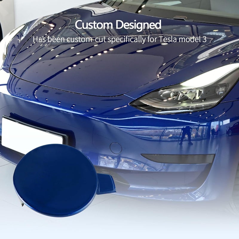 TIKSCIENCE Blue Front Tow Hook Cover for Tesla Model 3 - Image 4