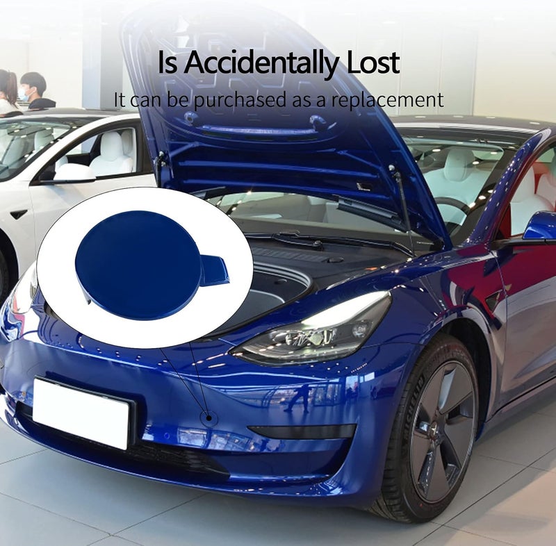 TIKSCIENCE Blue Front Tow Hook Cover for Tesla Model 3 - Image 3