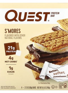 QUEST NUTRITION Protein Bar S'Mores 4 Bars 2.12 oz (60 g) Each 