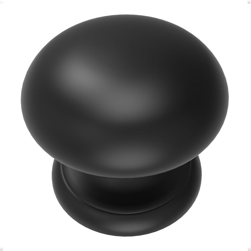 trust4care 4-Pack Matt Black Large Bifold Closet Door Knobs with Wide Base, Zinc Round Kitchen Cabinet Wardrobe Dresser Dummy Pull Knobs, 1-1/2 Inch Furniture Sideboard Drawer Handles - Image 2