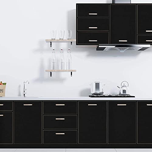 practicalWs 15.7 inch x 984.2 inch Black Wallpaper Solid Color Contact Paper Peel and Stick Removeable Wallpaper for Bathroom Office Easy to Apply and Clean - Image 4