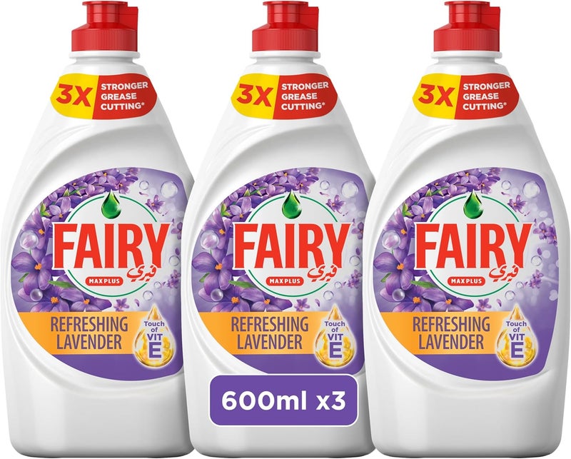 Dishwashing Liquid, Refreshing Lavender, 3x600ml - Image 1