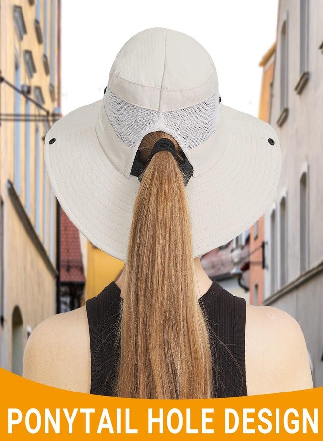 PFFY Ponytail Sun Hat for Women Men 3” Wide Brim UPF 50+ Bucket Fishing & Beach Hats, Pure Darkgreen, One size - Image 3
