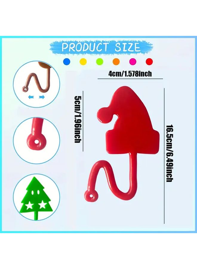 6Pcs Random Color Patterns Christmas Tree Santa Hat Reindeer Snowflake Kids Party Gift Set Fun Toys Birthday Holiday Gifts - Image 2