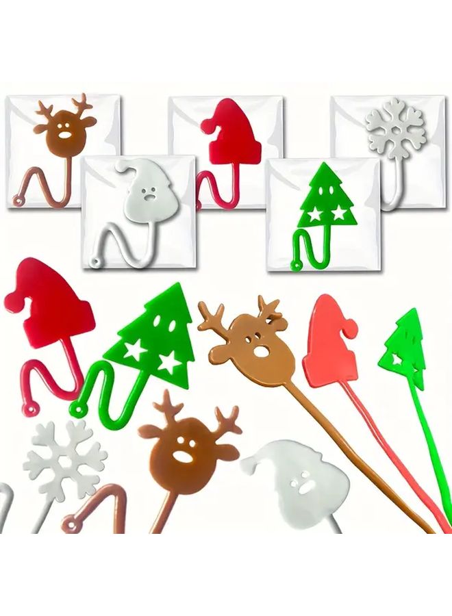 6Pcs Random Color Patterns Christmas Tree Santa Hat Reindeer Snowflake Kids Party Gift Set Fun Toys Birthday Holiday Gifts - Image 1