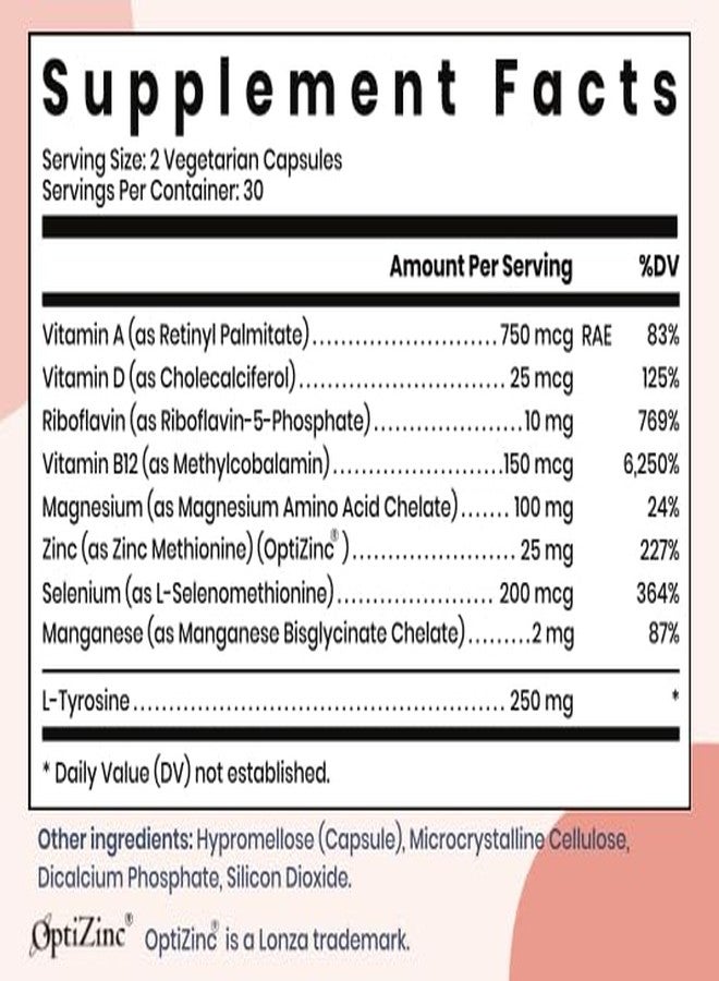 Paloma Iodine-Free Thyroid Support Supplement - Boost Energy, Metabolism & Focus | Doctor-Formulated with Selenium, Zinc & Essential Nutrients | Vegetarian, Gluten-Free, Non-GMO - 60 Capsules - Image 2