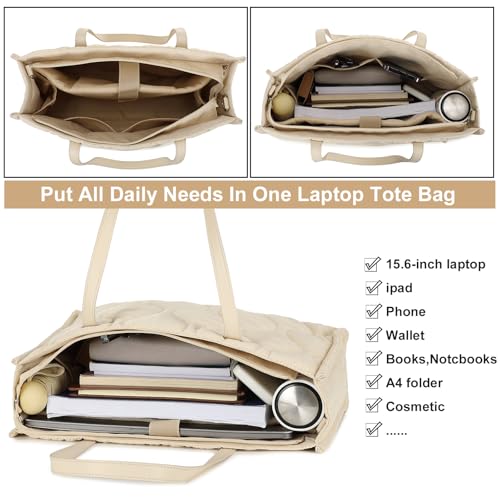 BTOOP Tote Bag for Women Work Teacher Tote Bag 15.6 inch Laptop Shoulder Bags Handbag Office Briefcase with Clutch Purse - Image 3