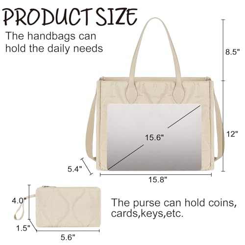 BTOOP Tote Bag for Women Work Teacher Tote Bag 15.6 inch Laptop Shoulder Bags Handbag Office Briefcase with Clutch Purse - Image 2