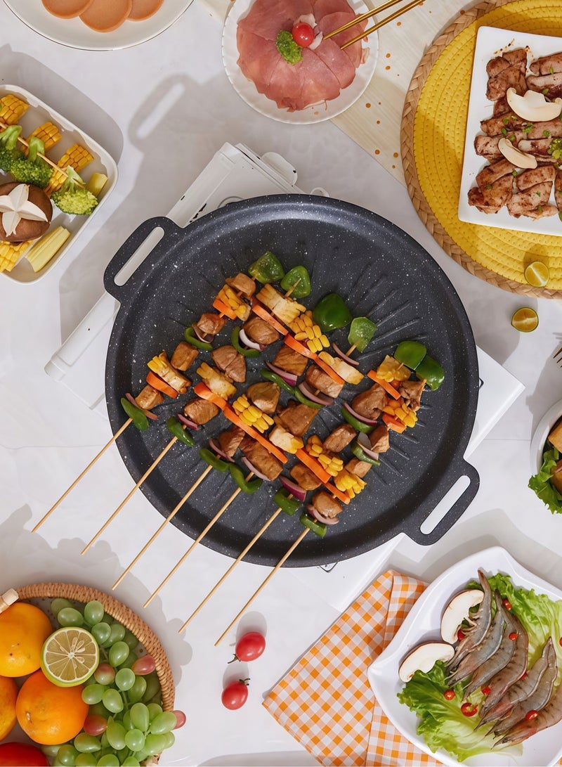 Grill Pan 32*32cm, Non-Stick Grill Pan, Durable and Non-stick, Multi-Function Cast Iron Frying Pan, Suitable For Induction Cooker, GasCStove, Electric Stove, Indoor And Outdoor Grilling - Image 2