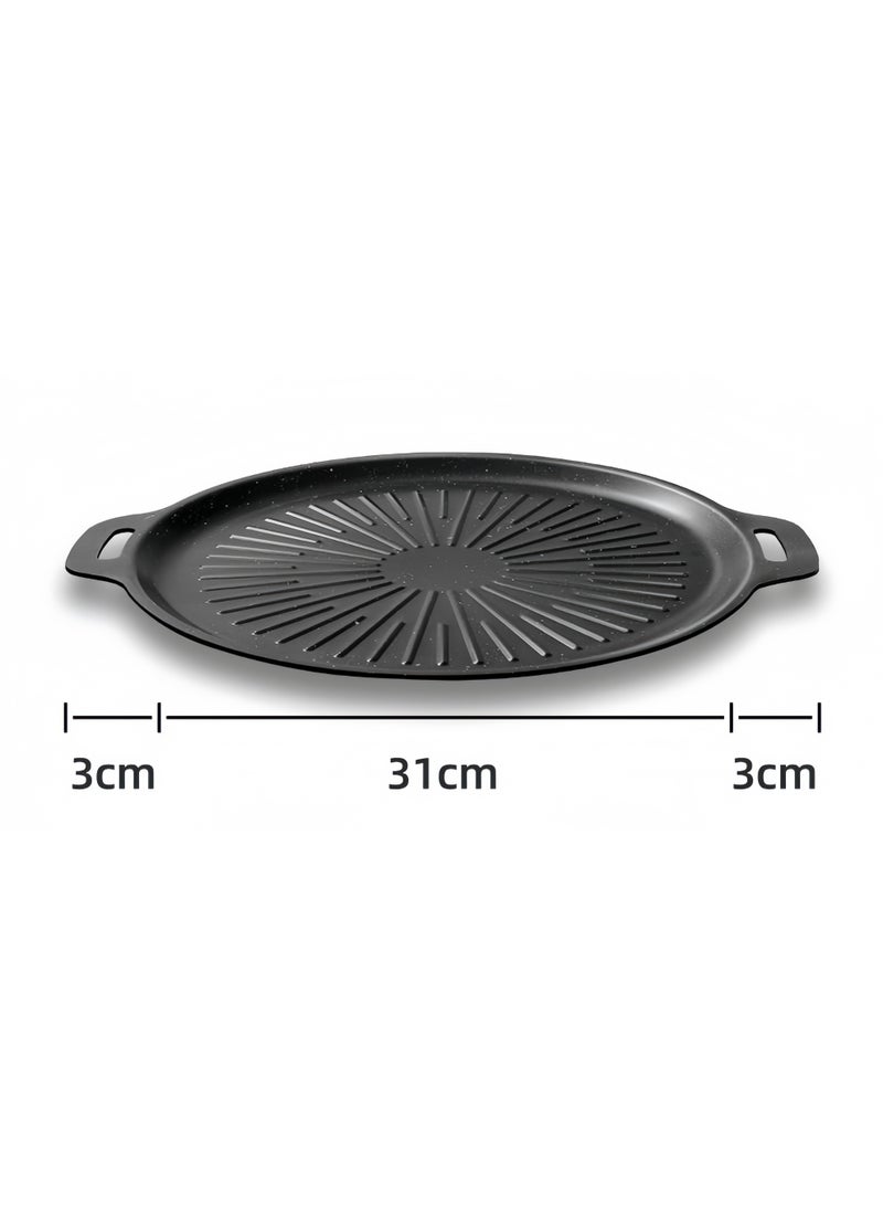 Grill Pan 32*32cm, Non-Stick Grill Pan, Durable and Non-stick, Multi-Function Cast Iron Frying Pan, Suitable For Induction Cooker, GasCStove, Electric Stove, Indoor And Outdoor Grilling - Image 4