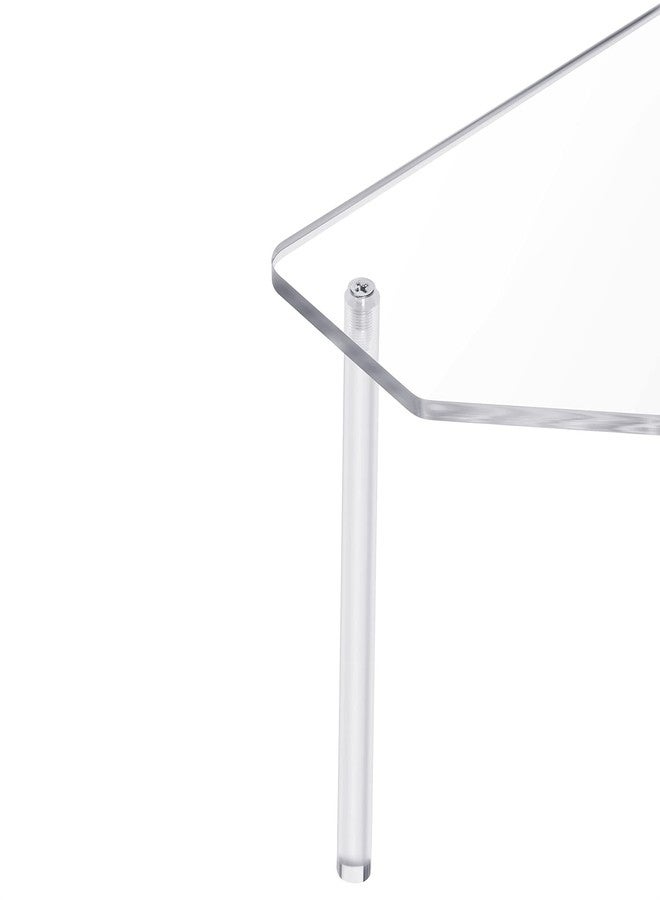 Jetec 2 Tier Corner Bathroom Organizer Countertop Shelf Acrylic Bathroom Table Organizer Vanity Tray Sink Stackable Clear Shower Corner Vanity Shelf for Kitchen Toilet Makeup Storage - Image 4