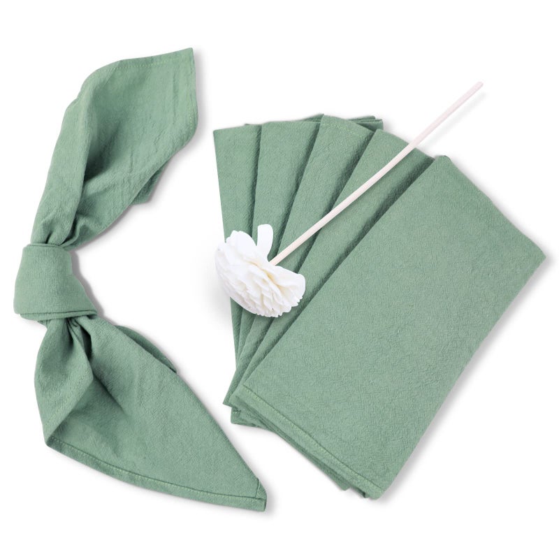 JINVASE Dinner Cloth Napkins Bulk100 Soft Cotton Linen NapkinsWashable Napkins with Hemmed Edges for Wedding Decorations Christmas 1616 Set of 12 Sage Green
