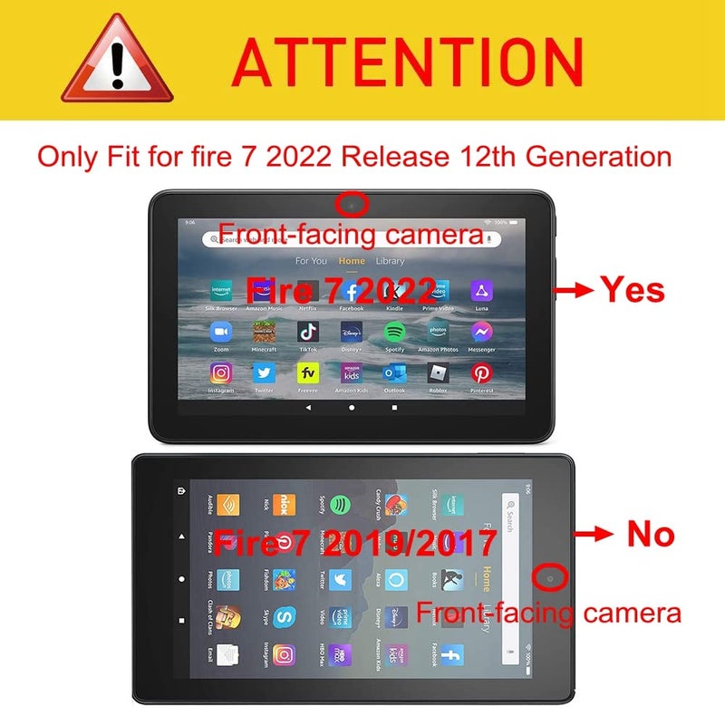 Famavala Folio Case Cover for 7-Inch Fire 7 Tablet (12th Generation, 2022 Release) Not Fit for Previous 7th/9th Genration (Blugaxy) - Image 2