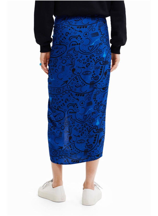 DESIGUAL Slim midi slit skirt  - Image 4