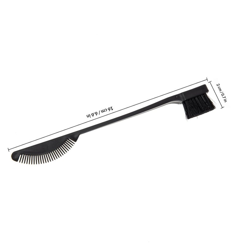 7pcs Dual-ended Fan-shaped Eyebrow and Hair Wax Brush Set with Edge Comb for Precise Eyebrow Shaping and Hair Styling, Suitable for Professional Makeup and Salon Use Random Color - Image 2