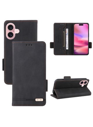 Case Cover For iPhone 16 Plus Magnetic Clasp Leather Phone Case(Black) - pzsku/ZF264907F2108DAA57486Z/45/_/1727015931/ff6df8fe-8d63-4695-af07-8dba11b13de4