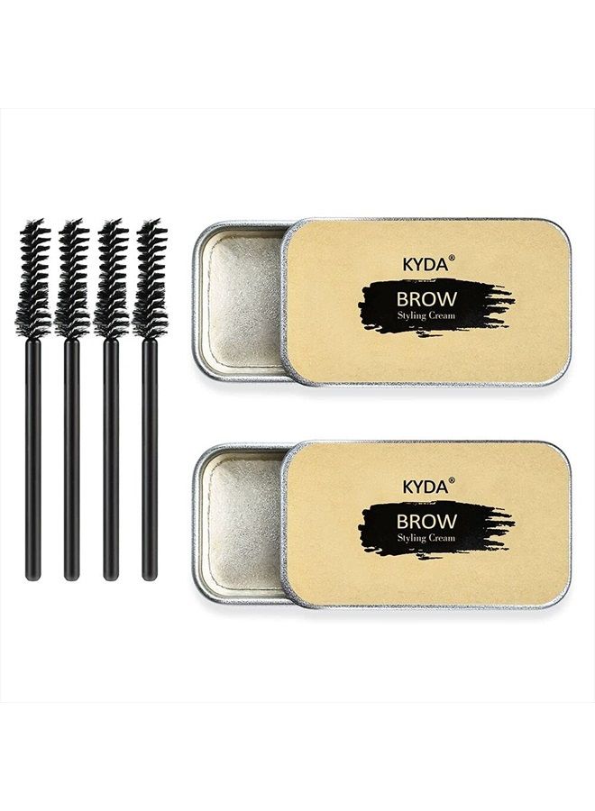 Ownest 2 PCS Eyebrow Soap Kit,Brows Styling Soap,Long Lasting Waterproof Smudge Proof Eyebrow Styling Pomade for Natural Brows, 3D Feathery Brows Makeup Balm - Image 1