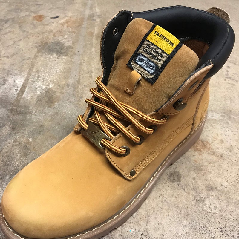 bq B&Q 3 pairs Heavy duty round boot laces shoelaces for hiking walking construction safety work boots shoes (60"(153cm), Yellow/Brown) - Image 5