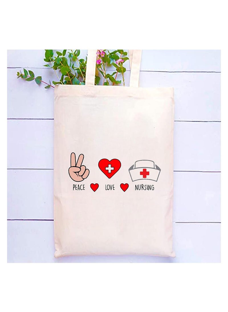 PRINTSHOP4ME Nurses day gift Cotton bag- Printed funny Nurse idea designs - Nurse Gift and Appreciation Gifts - Eco Friendly and Lightweight - For event, gift pack and students  - Image 2