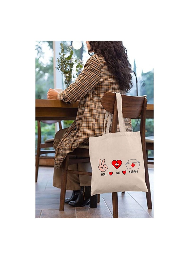 PRINTSHOP4ME Nurses day gift Cotton bag- Printed funny Nurse idea designs - Nurse Gift and Appreciation Gifts - Eco Friendly and Lightweight - For event, gift pack and students  - Image 3