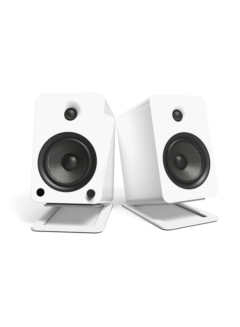 Kanto Audio S6W Angled Desktop Speaker Stands for Large Speakers-White, Pair - Image 2
