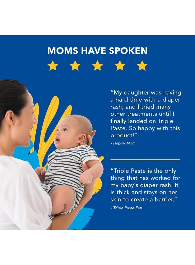 Triple Paste Diaper Rash Cream for Baby - 3 oz Tube - Zinc Oxide Ointment Treats, Soothes and Prevents Diaper Rash - Pediatrician-Recommended Hypoallergenic Formula with Soothing Botanicals - Image 5