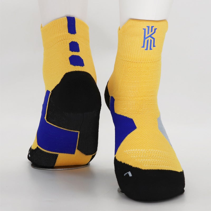 Kids High-Top Basketball Socks Elite Cotton Owen Yellow  - Image 5