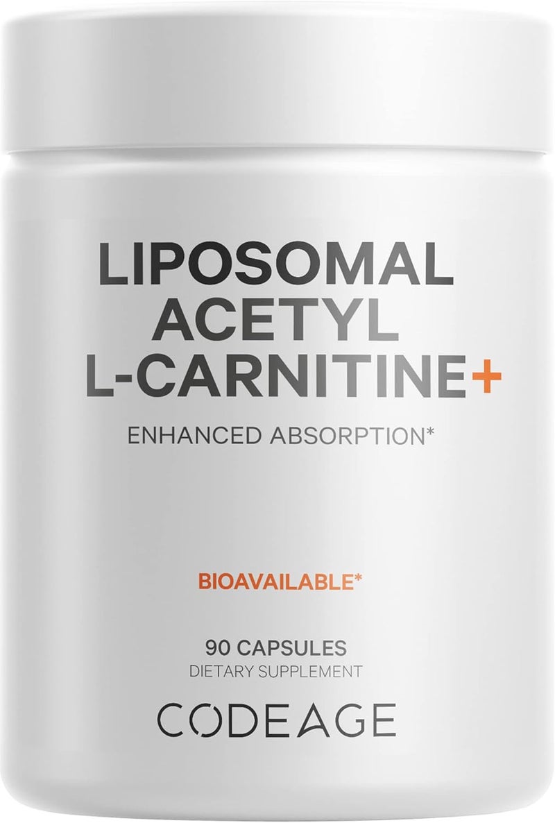 Codeage Liposomal AcetylLCarnitine Supplement  500 mg AcetylLCarnitine per Serving  3Month Supply Liposomal Delivery  Alcar Supplement  LCarnitine  NonGMO GlutenFree 90 Capsules - Image 1