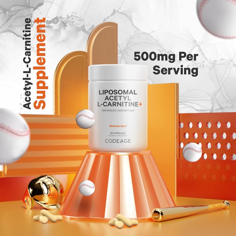 Codeage Liposomal AcetylLCarnitine Supplement  500 mg AcetylLCarnitine per Serving  3Month Supply Liposomal Delivery  Alcar Supplement  LCarnitine  NonGMO GlutenFree 90 Capsules - Image 3